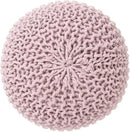 REDEARTH Round Pouf Ottoman - Hand Knitted Boho Poof Home Décor Pouffe Circular Footrest for Living Room - Bedroom - Lounge - 100% Cotton (19.5"x19.5"x14") - Pale Pink by CozyNest Decor