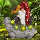 Hodao Patio Garden Theme Solar Gnome & Turtle Sculpture Statue - Lawn, Deck, Balcony, Patio Spring/Summer Decorations - Creative Housewarming Gifts by GreenHaven Gardens