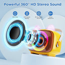BIGASUO Karaoke Machine for Kids, Mini Portable Bluetooth Speaker with 2 Wireless Microphones and LED Lights, Kids Toys Ideal Gifts for Girls & Boys Birthday Home Party Yellow-2Pack by TinyTreasures Baby Boutique