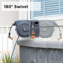 Giraffe Tools AW30 1/2MB Retractable Garden Hose Reel 1/2" x 100 ft PRO Metal Bracket, Heavy Duty, Any Length Lock Hose Reel, 100 ft, Dark Grey by GreenHaven Gardens
