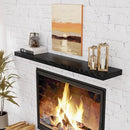 55 Inch Floating Shelves Black, Rustic Wood Floating Shelf Wall Mounted, 9 Inch Deep Floating Shelf for Kitchen, Bedroom, 55 x 9 Wall Shelves for Home Storage, Set of 1 by CozyNest Decor