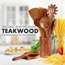 Zulay Kitchen 12-Piece Teak Wooden Utensils for Cooking - Natural Teak Utensil Set with Premium Gift Box - Non-Stick Wooden Spoons for Cooking - Kitchen Gift Set - Comfortable Grip Wooden Utensil Set by CozyNest Decor