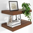 Heimlove 24 x 12 Inch Deep Floating Shelves Wall Mounted with Invisible Brackets,Storage Hanging Shelf for Wall Decor in Bathroom, Bedroom, Toilet, Kitchen, Living Room, Office Set of 2 (Walnut) by CozyNest Decor