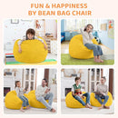 2FT Bean Bag Chair, Comfy Bean Bag Chairs with Memory Foam Filled, Fluffy Beanbag Sofa with Dutch Velvet Cover, Teardrop BeanBag Chairs for Living Room, Playroom - Lemon by TinyTreasures Baby Boutique