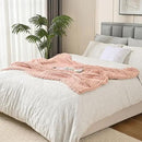 Esterra Chunky Knit Blanket Throw 40"x50", 100% Hand Knitted Chenille Throw Blanket, Cozy Soft Thick Cable Knit Throw Large Rope Knot Crochet Throw Blanket for Sofa Couch Bed, Dusty Pink by CozyNest Decor