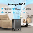 Coway Airmega 400S(G) App-Enabled Smart Technology Compatible with Amazon Alexa True HEPA Air Purifier, Covers 1,560 sq. ft, Graphite by TinyTreasures Baby Boutique