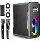 Karaoke Machine with 2 Wireless Microphones Portable Bluetooth Karaoke Machine for Adults Kids DSP Chip Karaoke Speaker with LED Lights Supports TWS TF Card USB AUX in by TinyTreasures Baby Boutique