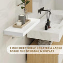 Fun Memories White Floating Shelves, 8 Inch Deep Wall Shelves Set of 2, Rustic Deep Shelves for Wall Storage, 24 x 8 Floating Shelves, 8" Deep White Shelves for Bedroom, Living Room, Kitchen by CozyNest Decor