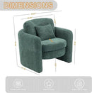 Chenille Accent Armchair Oversize Upholstered Barrel Comfy Modern Round Lounge Chair with Pillow Cozy Reading Chairs for Apartment,Office,Living Room,Dining,Makeup,Club,Green by CozyNest Decor