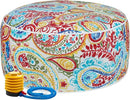 FUNHOME Inflatable Outdoor Ottoman with Air Pump,20"x9" Portable Patio Pouf,Water Resistant,Fade-Resistant,Round Blow Up Footrest Stools for Home Garden Camping Travel(Phoenix) by CozyNest Decor