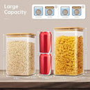 Extra Large Square Glass Flour & Sugar Storage Containers with Airtight Lids, 168 floz & 84 floz - 2 Pack Glass Jars with Bamboo Lids, Air tight Food Storage Containers for Cereal, Pasta, Rice by CozyNest Decor