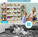 Toy Storage Organizer, with 4-Tier Toy Shelf and 12 Bins, Kids Bookshelf and Toy Storage with 6 Shelves for Kids Room Bedroom Playroom Nursery Room by CozyNest Decor