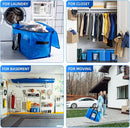 TAILI Extra Large Moving Bags, 12 Pack Blue Heavy Duty Totes For Storage with Visible Window, Wrap Around Handles, Storage Bags for Space Saving, Alternative to Moving Boxes by TinyTreasures Baby Boutique