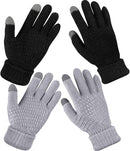 Geyoga 2 Pairs Women's Winter Touch Screen Gloves Soft Warm Fleece Lined Knit Elastic Cuff Winter Texting Gloves by TinyTreasures Baby Boutique