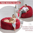 Hobestluk 5FT Bean Bag Chair Giant Bean Bag Chairs for Adults Large Bean Chairs with Removable Cover, Beanbag Chair with Filler, Adult Bean Bag Chairs for Living Room, Bedroom by CozyNest Decor