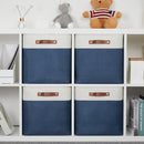 DULLEMELO Storage Baskets for Shelves Closet Storage,Large Home Organization Bins for Gifts Empty,Foldable Fabric Storage Cubes Baskets for Nursery Toy Towels Clothes Storage(White&Blue) by TinyTreasures Baby Boutique