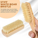 Boar Bristle Laundry Stain Brush Set by TAKAVU, Stiff Pure Boar Bristle for Scrubbing Out Tough Stains on Delicate Fabrics Knits Cotton Leather Washable Fabrics by CozyNest Decor