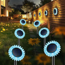 Hogni 6PK Solar Garden Lights, Ground Stake/Hang 2 in 1 Solar Sunflowers Outdoor Waterproof IP67, Outdoor Decor for Pathway Walkway Landscape Backyard Fence Decoration by GreenHaven Gardens