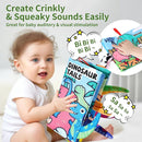 4 Pack Baby Books 0-6 Months, 4PCS Crinkle Books for Babies, Touch and Feel Sensory Books for Babies, Infant Toys 0-6 Months, Soft Fabric Toy Shower Gift, Baby Crinkle Book - 4 Pack Blue by TinyTreasures Baby Boutique