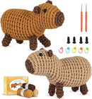 MOREJMTT Crochet Kit for Beginners, Learn to Crochet, Include Easy Knitting Soft Yarn, Step-by-Step Video Tutorial, Hook, Holiday Birthday Gift for Adults and Kids(2 Pack Capybara) by TinyTreasures Baby Boutique