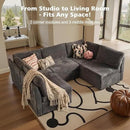 Modular Sectional Sofa with Chaise U Shaped Sectional Couch for Living Room, 5-Seater Comfy Cloud Couches, Plush Corduroy, Gray by CozyNest Decor
