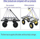 400 Lbs Capacity Mesh Steel Garden Cart Folding Utility Wagon with Removable Sides Multi-Purpose by GreenHaven Gardens