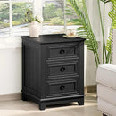 Farmhouse Night Stand Set of 2, 18" End Table with 3 Drawer Metal Handle, Dresser for Bedroom, Sofa Bed Side Table Chest of Drawers,Wood Nightstand Cabinet for Organizer, Living Room-Black by CozyNest Decor