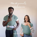 Boba Baby Wrap Carrier – Original Baby Sling Carrier for Newborns (7–35 lbs), Soft, Secure, Hands-Free & Ergonomic, Ideal for Comfortable Bonding, New Parents (Sage Green) by TinyTreasures Baby Boutique