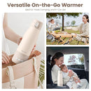 Portable Bottle Warmer for Travel, 12 Oz Milk Warmer for Breastmilk Formula Water, 3 Mins Fast Heating, Long Battery Life, 5 Levels Smart Temp Control, Ideal for Night Feeding, Travel, Car by TinyTreasures Baby Boutique