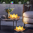 Garden Solar Light Outdoor(2Pack),Crackle Globe Glass Lotus Decoration, Waterproof Metal LED Flower Lights for Patio,Lawn,Walkway,Tabletop,Ground by CozyNest Decor