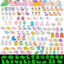 150 PCS Luminous Mini Resin Animals, Glow in The Dark Fairy Garden Decor, Mini Ducks Frogs Turtles Figurines for Aquarium, Terrarium, Slime Charms & Potted Plant Landscape Decoration by GreenHaven Gardens