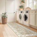 jinchan Hallway Runner Rug 2x10 Machine Washable Runner Rug Taupe Vintage Floral Design Non-Slip Ultra-Thin for Kitchen Laundry Room Bedroom Farmhouse (2‘x10',Taupe) by TinyTreasures Baby Boutique