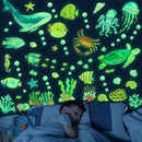Ocean Fish Wall Decals Glow in The Dark, Removable Sea Turtle Wall Stickers, Luminous Wall Decor for Nursery Playroom Bedroom, Birthday Christmas Gift Decoration by CozyNest Decor