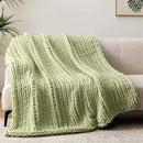 Chunky Knit Throw Blanket, 60''*80'' Knitted Throw Chenille Yarn for Bed Couch, Handmade Light Green Crochet Big Thick Blanket, Machine Washable Cute Comfy Blanket for Home Decor by CozyNest Decor