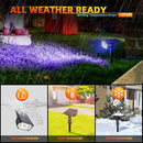 Solar Spotlights Outdoor,40 LEDs Color Changing RGB Landscape Path Lights,USB & Powered Multicoloured Spotlights,14 Colors Auto Cycling for Yard,Garden,2 Pack by GreenHaven Gardens