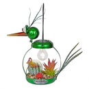 Alpine Corporation LYT292SLR-HH Solar-Powered Metal Heron w/Garden Enclosed LED Light Decor, Solar Patio Decor, 16''H, Green by GreenHaven Gardens