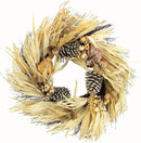 Admired By Nature Pumpkin Wheat Berry Corn Husk Wreath - 24" Artificial Hanging Wreath for Home Decor, Offices, Weddings, Events, Parties, Thanksgiving by CozyNest Decor