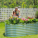 Land Guard 6×3×2ft Galvanized Raised Garden Bed Kit, Galvanized Planter Raised Garden Boxes Outdoor, Oval Large Metal Raised Garden Beds for Vegetables… by GreenHaven Gardens