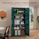 71" Metal Pantry Cabinet, Tall Kitchen Pantry Storage Cabinet with 4 Adjustable Shelves and Gold Handles, Green Cupboard for Kitchen, Dining Room, Living Room by CozyNest Decor