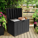 45 Gallon Lockable Resin Deck Box, Waterproof & UV-Resistant Outdoor Storage Box for Outdoor Cushion Storage, Garden Tools & Pool Accessories Storage, Black by CozyNest Decor