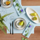 Solino Home Linen Ice Water Table Runner 48 Inches - 100% Pure Linen Farmhouse Short Table Runner 14 x 48 Inch Ideal for Dresser and Coffee Tables - Fete by CozyNest Decor