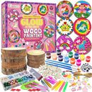 klmars Unicorn Themed Wooden Painting Kit-Glow in The Dark-Arts & Crafts Gifts for Kids Girls Ages 5-12-Wood Slice Craft Activities Kits -Unicorn Art Toys for Kids Christmas Gifts by TinyTreasures Baby Boutique