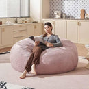 Bean Bag Chair 6Ft, Memory Foam Filled, Large Beanbag Chairs for Adults and Teens, Soft Sofa with Removable Flannel Cover, Round Couch for Living Room Bedroom College Dorm (Pink, 6FT-67×67"×24") by CozyNest Decor