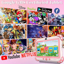 Kids Tablet 7 inch Tablet for Kids Wifi Kids Tablets 32G Android 10 Dual Camera Educational Games Parental Control, Toddler Tablet with Kids Software Pre-Installed Kid-Proof YouTube Netflix (Pink) by TinyTreasures Baby Boutique