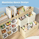 Toy Storage Organizer for Kids, 9-Bin Toy Organizer with 2-Drawers,Movable Toy Chest and Top Rack, Multifunctional Kids Bookshelf and Toy Storage for Living Room, Playroom, Nursery, White by CozyNest Decor