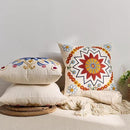 Embroidered Throw Pillow Cover 20x20 Classic Fall Boho Floral Pattern Pillows Cover Outdoor Decorative Pillowcase,Durable Cozy Textured Cushion Case for Sofa Couch Bed Living Room,Orange by CozyNest Decor