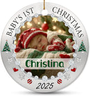 Personalized Baby Photo Christmas Ornament 2025 - Baby’s First Holiday Keepsake - Custom NewbornOrnament - Sweet Gift for New Parents Mom Dad - Gift for Parents Welcoming Newborn by TinyTreasures Baby Boutique
