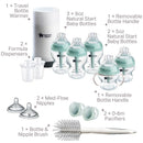 Tommee Tippee Advanced Anti-Colic Ready for Baby Bottle Set, 5oz and 9oz Self-Sterilizing Bottles, Slow and Medium Flow Nipples, 0-6 Month Pacifiers, Travel Bottle Warmer, Removable Bottle Handles by TinyTreasures Baby Boutique