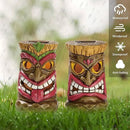 TERESA'S COLLECTIONS Tiki Head Garden Decor with Solar Outdoor Light, Set of 2 Tropical Hawaiian Tiki Torch Resin Christmas Decorations Garden Sculptures & Statues Yard Decor Thanksgiving Gifts 6" by GreenHaven Gardens