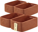 Small Storage Baskets for Organizing | Closet Organizer Bins | Shelf Toy Basket | Woven Rope Baskets | Cube Decorative Box | Shallow Basket | 13x8.5x5.1” | 4 Packs Oxide Red by TinyTreasures Baby Boutique